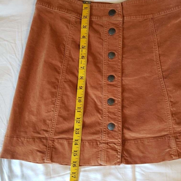 Madewell Burnt Orange Velvet Mini Skirt Sz 8 - Picture 6 of 9